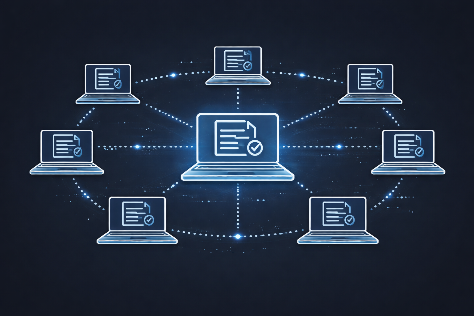 Distributed digital ledger illustration